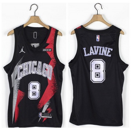 Men's Chicago Bulls #8 Zach LaVine Black Stitched Basketball Jersey 0XO3