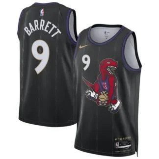 Unisex Toronto Raptors #9 RJ Barrett Black 2024/25 Swingman City Edition Player Jersey