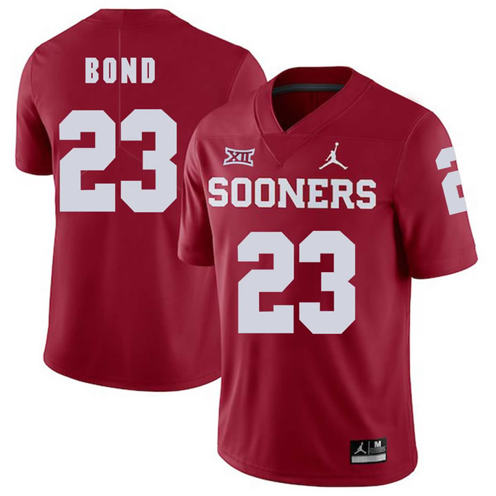 Oklahoma Sooners 23 Devante Bond Red College Football Jersey Dzhi