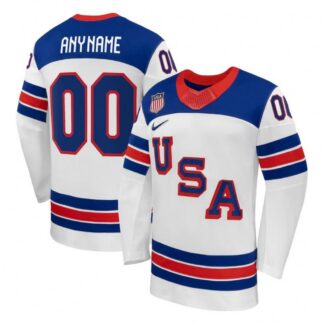 USA Hockey Olympic Nike 2026 White Away Replica Custom Jersey