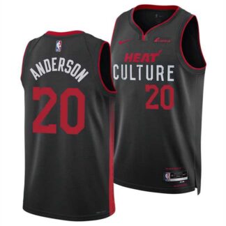Men's Miami Heat #20 Kyle Anderson Black 2025 City Edition Stitched Jersey Dzhi