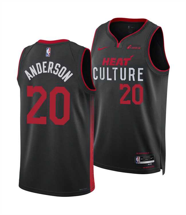 Men's Miami Heat #20 Kyle Anderson Black 2025 City Edition Stitched Jersey Dzhi