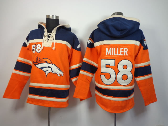 Denver Broncos #58 Von Miller Orange Hoodie