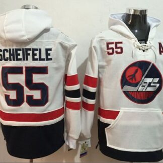 Jets #55 Mark Scheifele White Name & Number Pullover NHL Hoodie