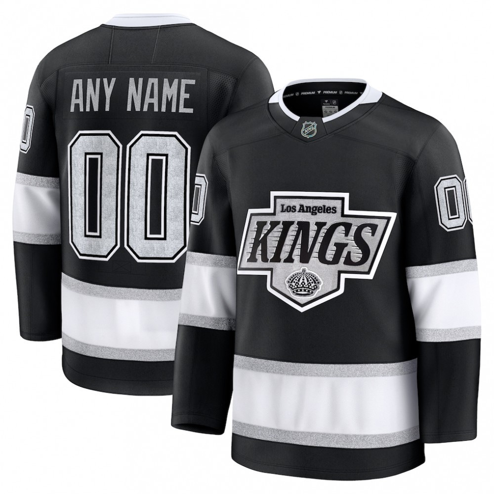 Youth Los Angeles Kings Home Premium Custom Jersey - Black