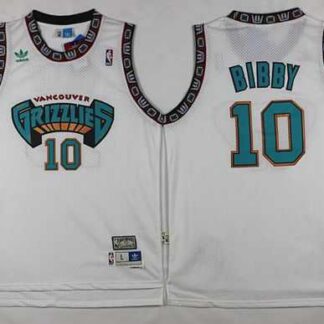Memphis Grizzlies #10 Mike Bibby White Throwback Stitched NBA Jersey