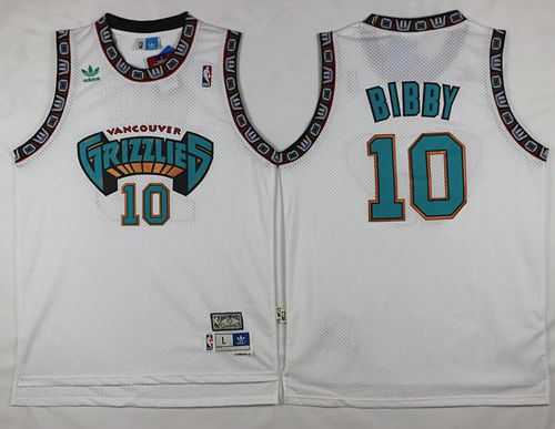 Memphis Grizzlies #10 Mike Bibby White Throwback Stitched NBA Jersey