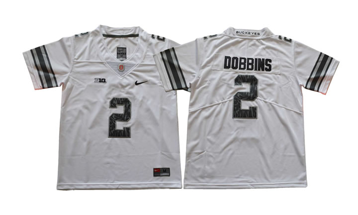 Youth Ohio State Buckeyes #2 J.K. Dobbins White College Football Jersey
