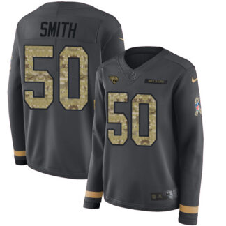Nike Jacksonville Jaguars #50 Telvin Smith Anthracite Salute to Service Women’s Stitched NFL Limited Therma Long Sl...