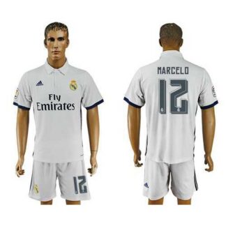 Real Madrid #12 Marcelo White Home Soccer Club Jersey