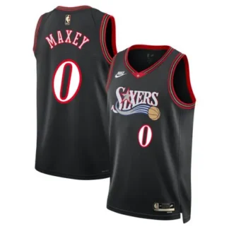 Women's Philadelphia 76ers #0 Tyrese Maxey Nike Black Classic Edition Jersey