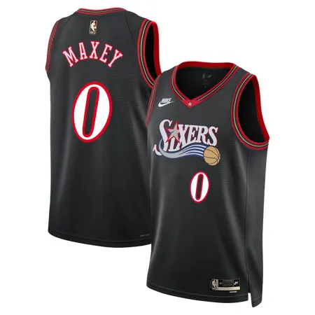 Women's Philadelphia 76ers #0 Tyrese Maxey Nike Black Classic Edition Jersey