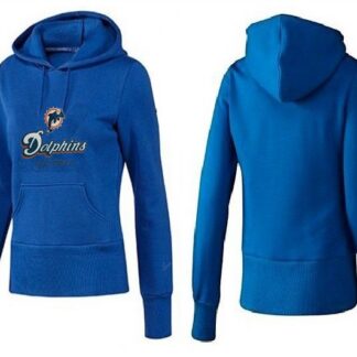 Nike Miami Dolphins Team Logo Blue Women Pullover Hoodies (4)