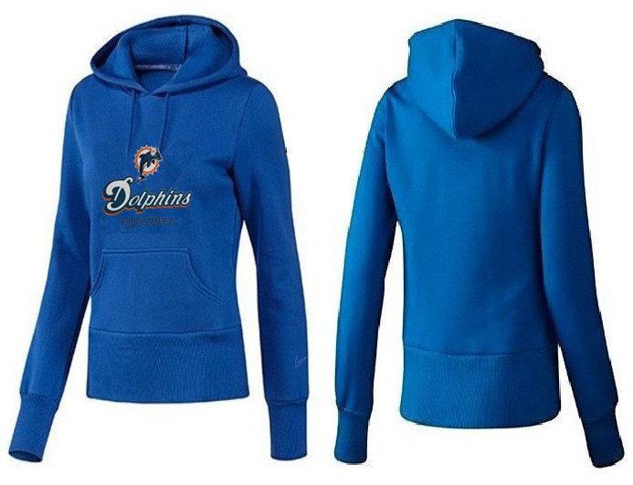 Nike Miami Dolphins Team Logo Blue Women Pullover Hoodies (4)