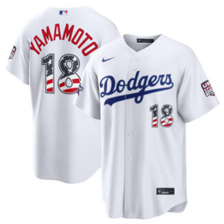 Youth Los Angeles Dodgers #18 Yoshinobu Yamamoto Nike White 2026 All-Star Edition Stars & Stripes Stadium Jersey