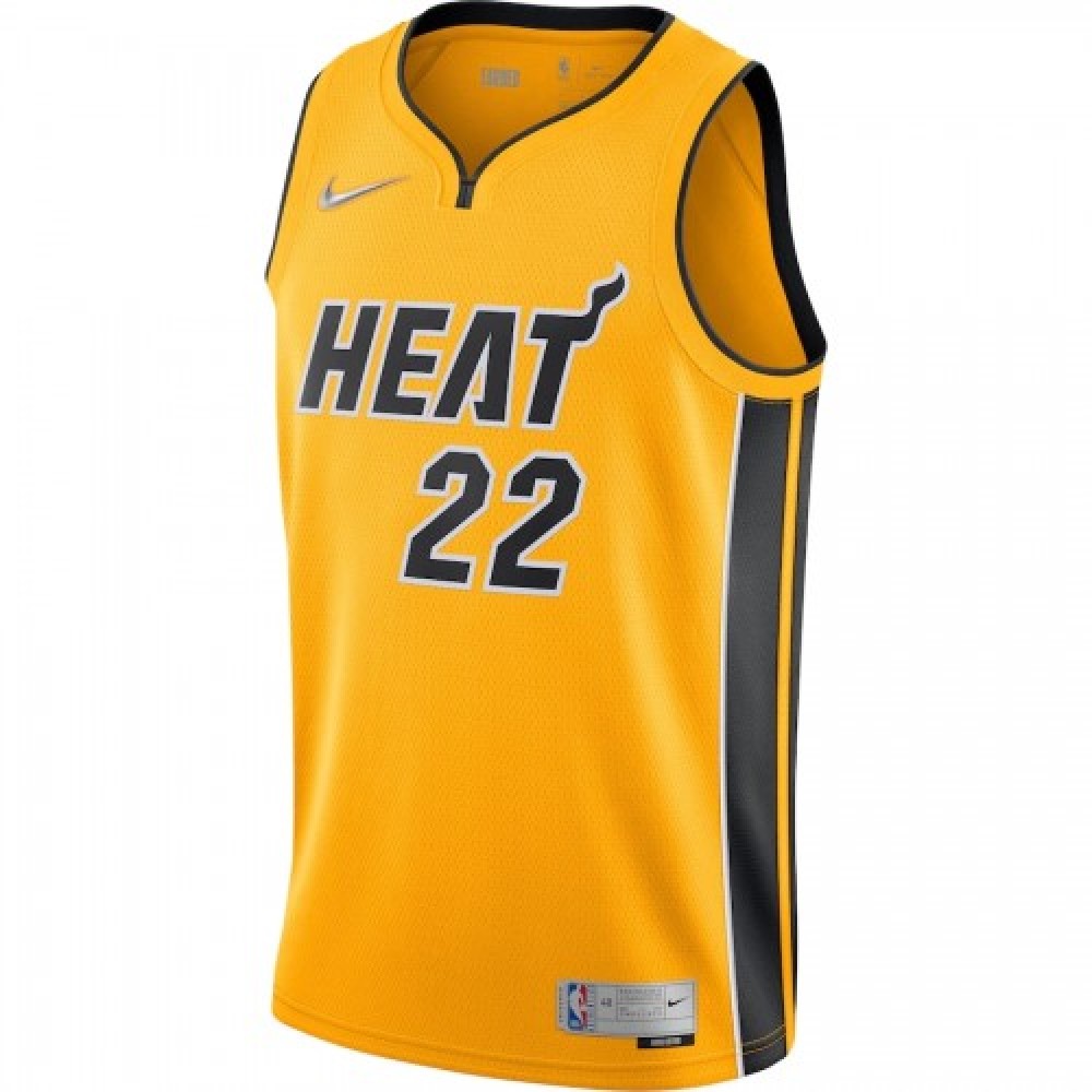 Men's Miami Heat Jimmy Butler #22 Nike Yellow 20/21 Swingman Jersey - Earned Edition - Image 2