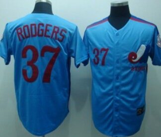 Montreal Expos #37 Steve Rodgers 1982 Blue Throwback Jersey