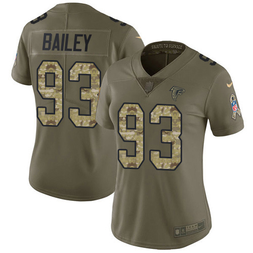 Nike Atlanta Falcons #93 Allen Bailey Olive/Camo Women’s Stitched NFL Limited 2017 Salute To Service Jersey