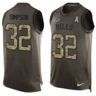 Nike Buffalo Bills #32 O. J. Simpson Green Men’s Stitched NFL Limited Salute To Service Tank Top Jersey