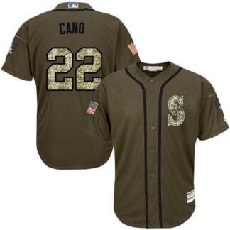 Seattle Mariners #22 Robinson Cano Green Salute to Service Stitched Baseball Jersey Jiasu