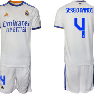 Men 2021-2022 Club Real Madrid home white 4 Soccer Jerseys