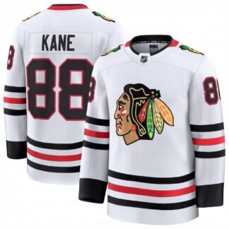 Patrick Kane Men's Chicago Blackhawks White Away Premium Jersey