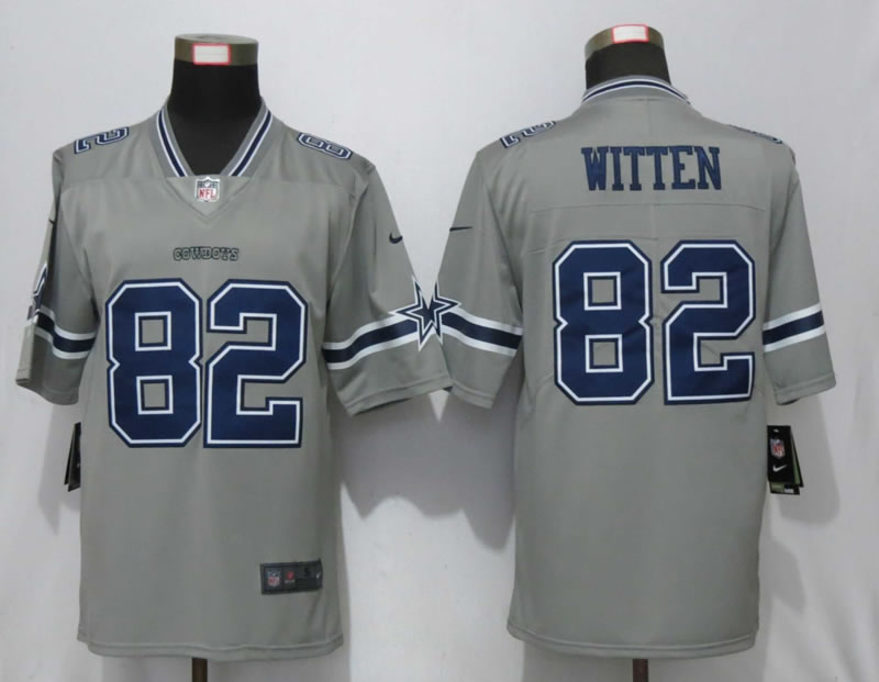 Nike Dallas Cowboys 82 Witten esch Vapor Untouchable Nike Gray Inverted Legend Jersey