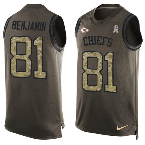 Nike Kansas City Chiefs #81 Kelvin Benjamin Green Men’s Stitched NFL Limited Salute To Service Tank Top Jersey