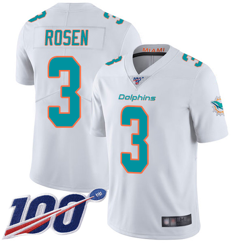 Nike Miami Dolphins #3 Josh Rosen White Youth Stitched NFL 100th Season Vapor Limited Jersey