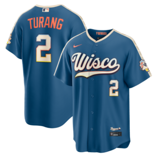Brice Turang Milwaukee Brewers Nike 2026 City Connect Stadium Jersey - Mineral Blue