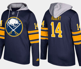 Adidas Buffalo Sabres 14 Rene Robert Retired Blue Name And Number Hoodie