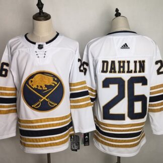 Men's Buffalo Sabres 26 Rasmus Dahlin White 50th anniversary Adidas Jersey