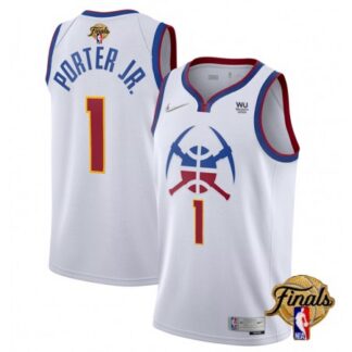 Men's Denver Nuggets #1 Michael Porter Jr. White 2023 Finals Earned Edition Stitched Basketball Jersey K455
