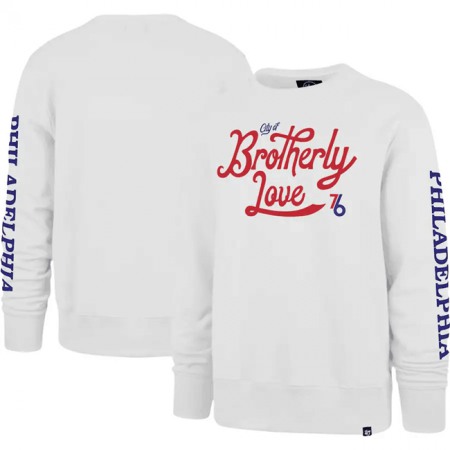 Men's Philadelphia 76ers White 2022/23 City Edition Two-Peat Headline Pullover Sweatshirt