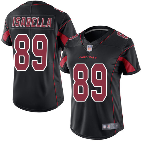 Nike Arizona Cardinals #89 Andy Isabella Black Women’s Stitched NFL Limited Rush Jersey