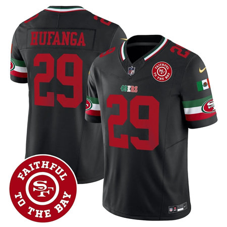 Youth San Francisco 49ers #29 Talanoa Hufanga Black Mexico Faithful To The Bay Patch Vapor F.U.S.E. Limited Jersey