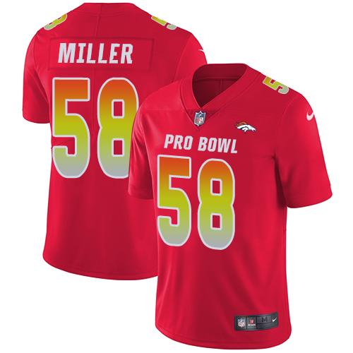 Nike Denver Broncos #58 Von Miller Red Youth Stitched NFL Limited AFC 2018 Pro Bowl Jersey