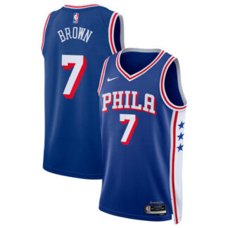Youth Philadelphia 76ers #7 Jaylen Brown Nike Royal Swingman Icon Edition Jersey