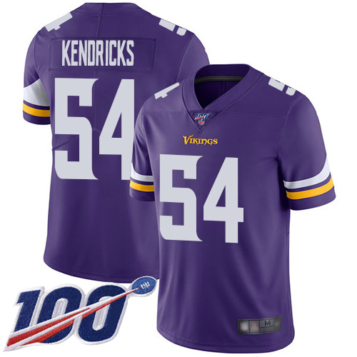 Nike Minnesota Vikings #54 Eric Kendricks Purple Team Color Men’s Stitched NFL 100th Season Vapor Limited Jersey