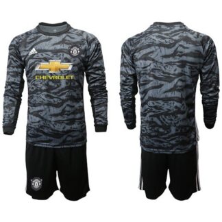Manchester United Blank Black Goalkeeper Long Sleeves Soccer Club Jersey