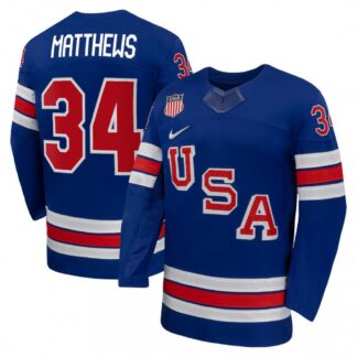 Auston Matthews USA Hockey Olympic Nike 2026 Royal Home Replica Jersey