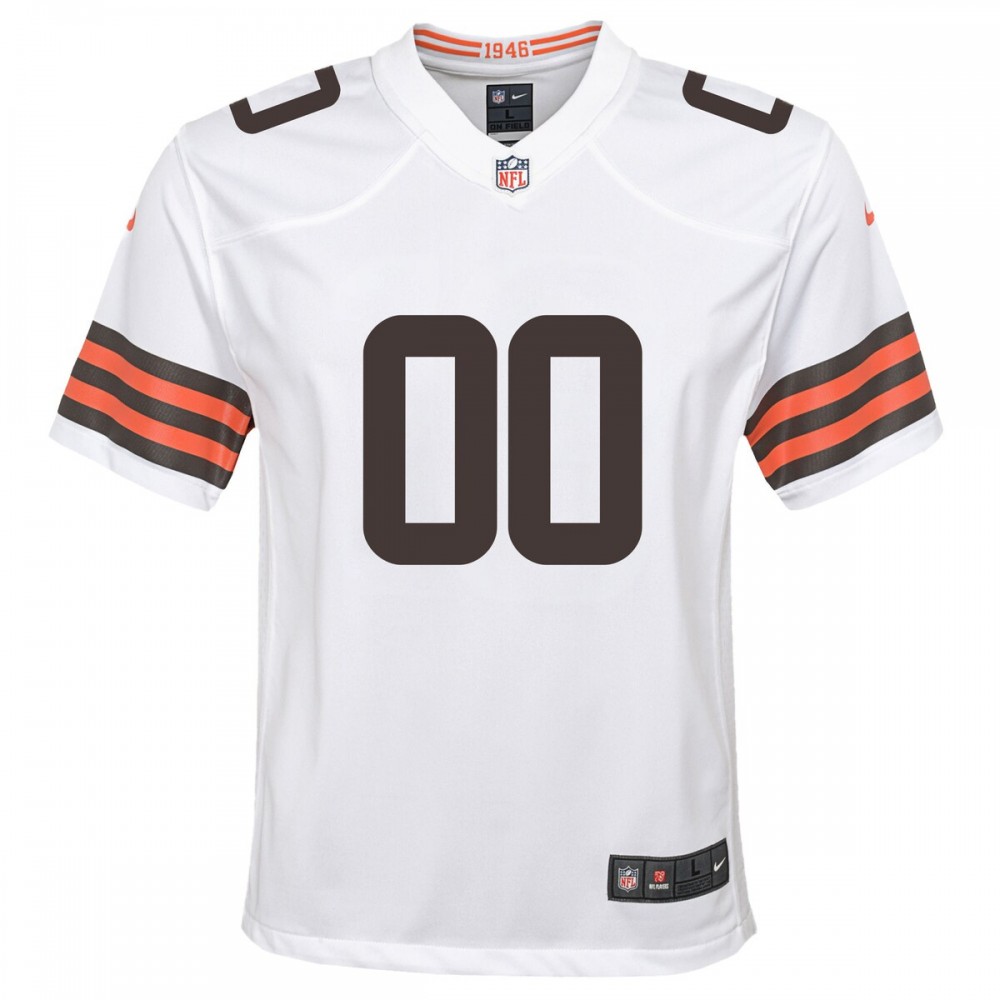 Nike Cleveland Browns Youth Custom Game Jersey - White - Image 2