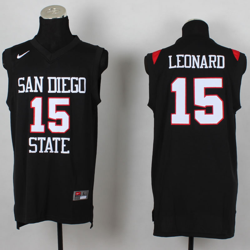 San Diego State University #15 Kawhi Leonard Black Jerseys