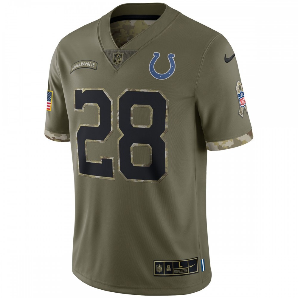 Jonathan Taylor Indianapolis Colts Nike 2022 Salute To Service Limited Jersey - Olive - Image 2