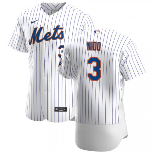 New York Mets #3 Tomas Nido Men’s Nike White Home 2020 Authentic Player MLB Jersey