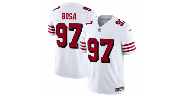Nick Bosa San Francisco 49ers Nike Alternate Vapor F.U.S.E. Stitched Limited Jersey - White - Image 2