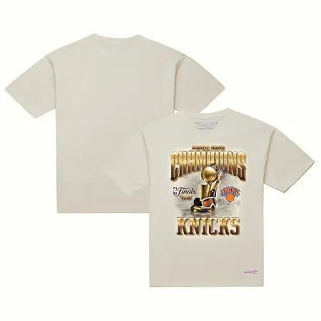 Men's New York Knicks Cream 2026 NBA Finals Champions T-Shirt