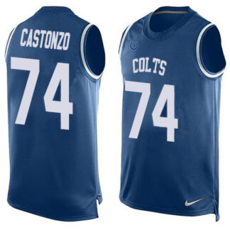 Nike Indianapolis Colts #74 Anthony Castonzo Royal Blue Team Color Men’s Stitched NFL Limited Tank Top Jersey