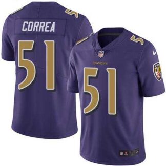 Nike Men & Women & Youth Ravens 51 Kamalei Correa Purple Color Rush Limited Jersey