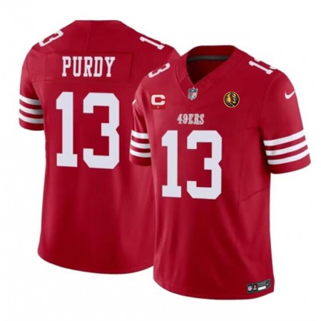 Men's San Francisco 49ers #13 Brock Purdy Red 2023 F.U.S.E. With 1-star C Patch And John Madden Patch Vapor Limited...